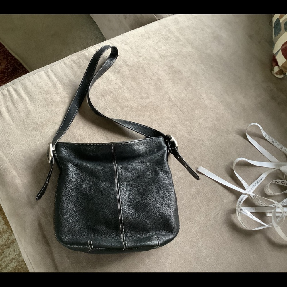 Black leather bag